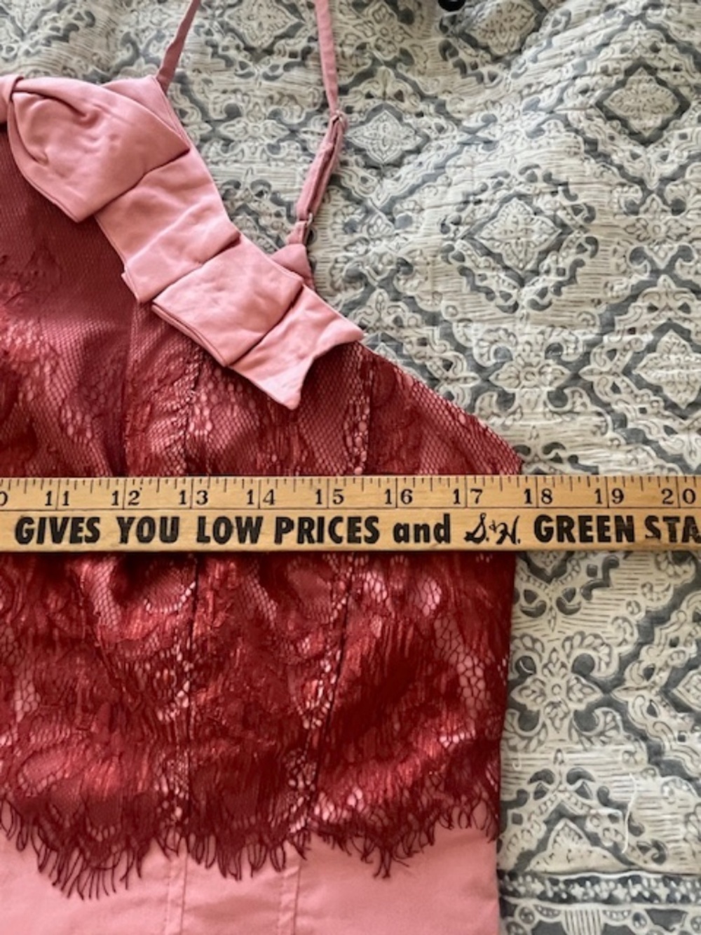 NWT Maeve Pink & Burgundy Lace Corset Halter Crop Top Sz L Romantic Soft Girl - Picture 10 of 11